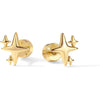 Golden Glimmer Flat Back Stud Earrings