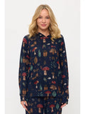 Mushroom and Bug Print Tunic Hoodie