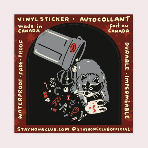 Scrappy Trash Raccoon Vinyl Sticker
