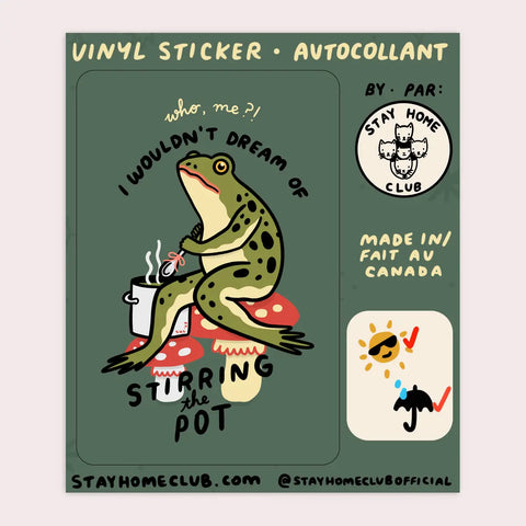 Stirring The Pot Frog Vinyl Sticker
