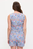 Enchanted Forest Mushroom Print V Neck Vest