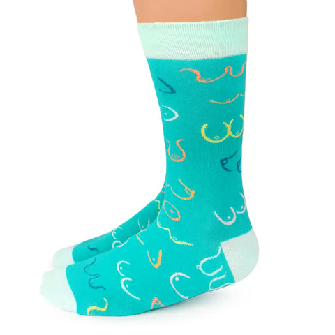 Teal Boob Socks - Women's Sizing