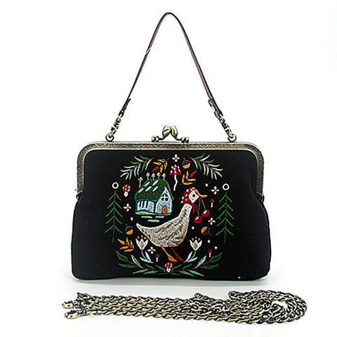 Cottage Goose Kisslock Purse