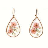 Teardrop Pressed Flower Resin Earrings