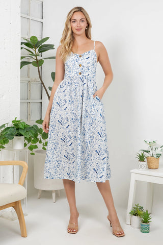 Blue Bird Garden Cami Dress