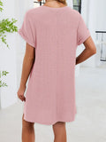 Yoke Loose  Crew Neck T-Shirt Dress