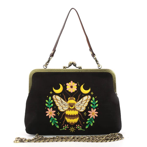 Midnight Bee Lock Purse - Black