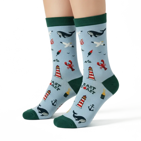 East Coast Lighthouse Maritime Unisex Fit Socks