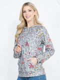Mushroom Print Pullover Hoodie