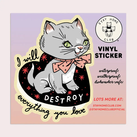 Destroy Kitten Vinyl Sticker