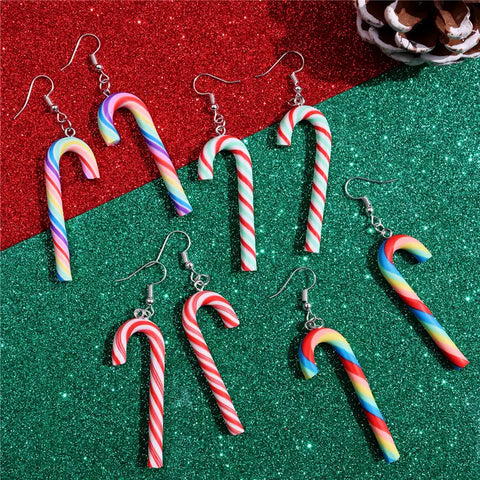 Candy Cane Dangle Earrings