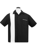 Black & White Poplin Single Panel Bowling Shirt