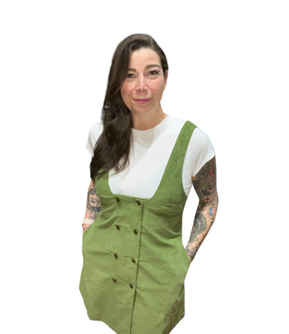 Corduroy Button Up Pinafore