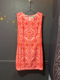 Pink/Red Floral Print Waist Tie Dress - Plus Sized