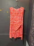 Pink/Red Floral Print Waist Tie Dress - Plus Sized