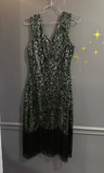 Sequin Fringe Cabaret Flapper Dress