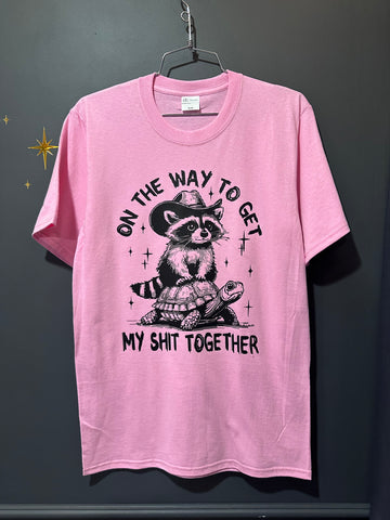 On My Way To Get My Shit Together Raccoon Turtle T Shirt