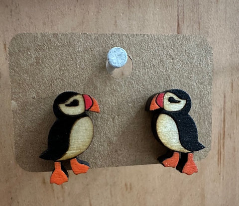 Wooden Puffin Stud