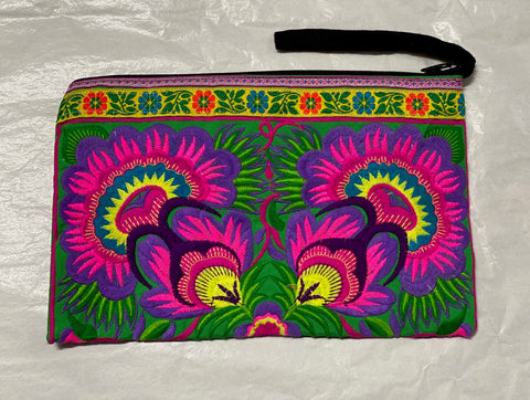Vibrant Embroidered Clutch