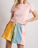 Pastel Rainbow Colour Block Shorts