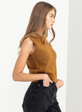 "Out Tonight" Sleeveless Cropped Sweater - Assorted Colours