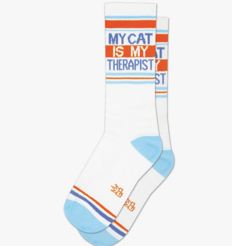My Cat is My Therapist Gym Socks