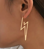 Hollow Lightening Bolt Earrings