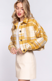 Cropped Plaid Jacket - Assorted Colours