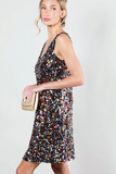 V-Neck Sleeveless Multicolour Sequin Dress