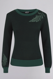 Embroidered Fern Detail Sweater