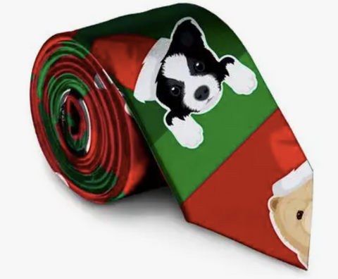 The Puppy Style Ugly Christmas Sweater Tie