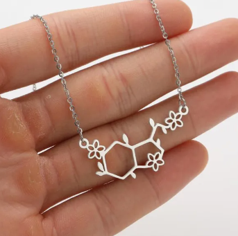 Dopamine Molecule Charm Necklace