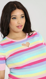 Pastel Stripe Love Heart Top