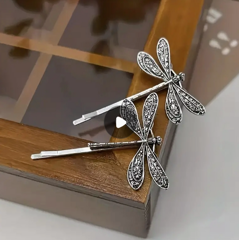 Dragon Fly Hair Clips - Set of 2