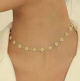 Dainty Daisy Chain Chocker Necklace - Assorted Colours