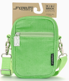 Crossbody Mini Brick Bag - Green Corduroy