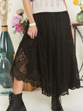 Black Lace Midi Skirt