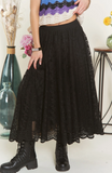 Black Lace Midi Skirt