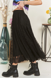 Black Lace Midi Skirt