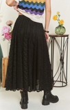 Black Lace Midi Skirt