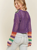 Purple Crochet Cardigan