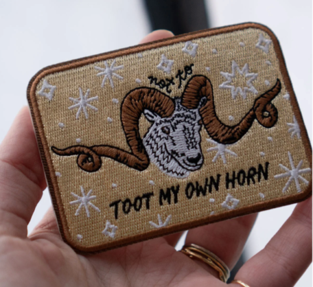 Not to Toot My Own Horn Embroidered Sticky Patch