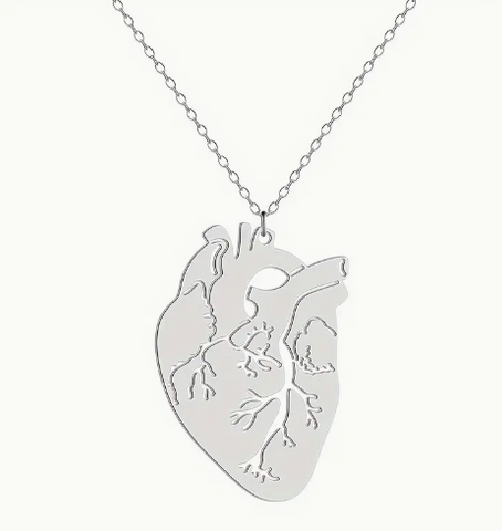 Anatomical Heart Stainless Steel Necklace