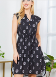 Moon Print Shirt Dress