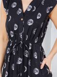 Moon Print Shirt Dress