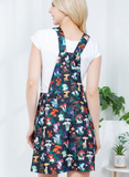 Mushroom Print Overall Dress