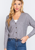 Button Up V Neck Cardigan