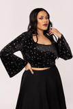 Vela Bell Sleeve Velvet Top