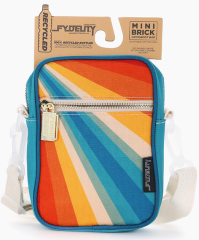 Crossbody Mini Brick Bag - Retro Rainbow