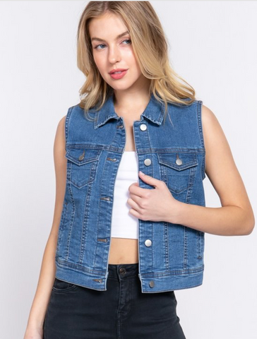 Stretch Denim Vest